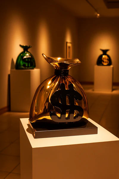 Money Bag Art Sculpture. Limited  Edition Art Masterpiece for home decor by Studio Pepito